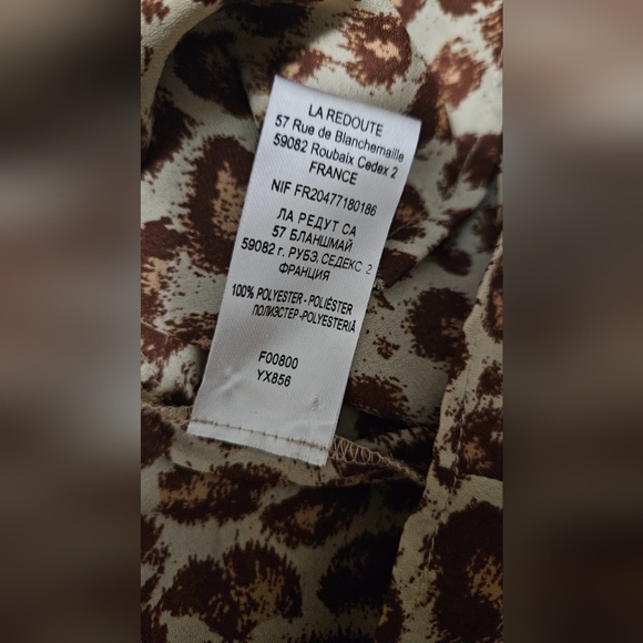 LA REDOUTE R edition leopard print button up blouse. Size 8 - Picture 3 of 7
